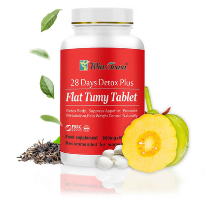 כדורים לבטן שטוחה – 28 Day Detox Plus Flat Tummy Tablet