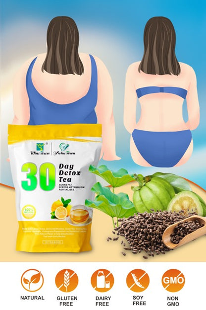 תה ניקוי רעלים ל-30 יום בטעם לימון – דיטוקס חזק לירידה במשקל