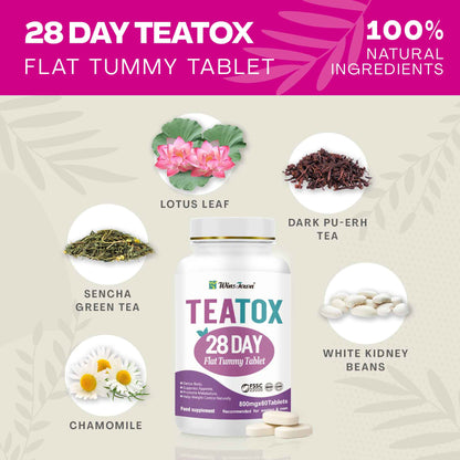 טבליות תיטוקס לבטן שטוחה – TEATOX ל־28 יום